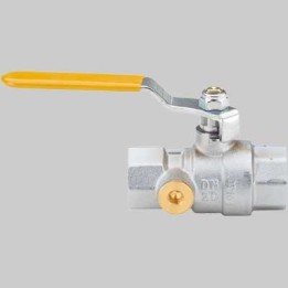 Valvola gas sfera F/F con due prese pressione leva Acciaio - 3/4