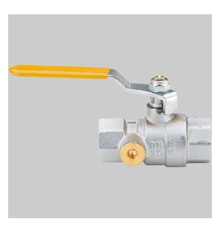Valvola gas sfera F/F con due prese pressione leva Acciaio - 1"
