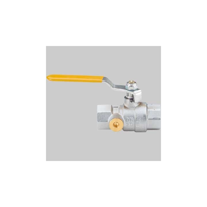 Valvola gas sfera F/F con due prese pressione leva Acciaio - 1"