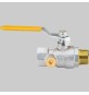VALVOLA SFERA GAS M/F CON DUE PRESE PRESSIONE LEVA ACCIAIO - 3/4