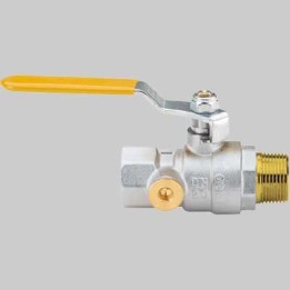 VALVOLA SFERA GAS M/F CON DUE PRESE PRESSIONE LEVA ACCIAIO - 1"