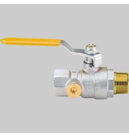 VALVOLA SFERA GAS M/F CON DUE PRESE PRESSIONE LEVA ACCIAIO - 1"