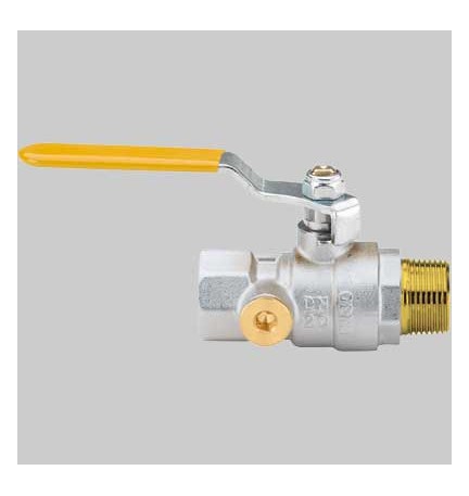 VALVOLA SFERA GAS M/F CON DUE PRESE PRESSIONE LEVA ACCIAIO - 1"