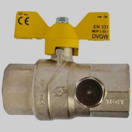 VALVOLA SFERA GAS F/F CON DUE PRESE PRESSIONE FARFALLA ALLUMINIO - 1/2