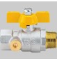 VALVOLA SFERA GAS M/F CON DUE PRESE PRESSIONE FARFALLA ALLUMINIO - 3/4