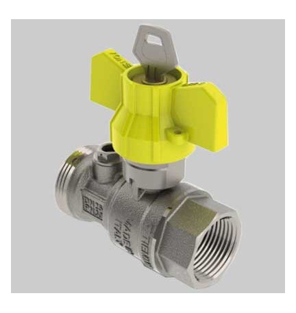 VALVOLA DIRITTA POST-CONTATORE CON PRESA E SICUREZZA - 3/4 x 1"1/4