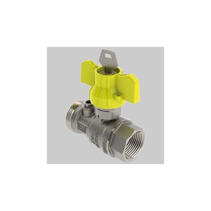 VALVOLA DIRITTA POST-CONTATORE CON PRESA E SICUREZZA - 3/4 x 1"1/4