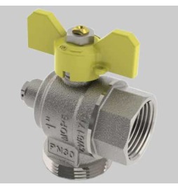 VALVOLA AD ANGOLO POST-CONTATORE CON PRESA - 1 x 1"1/4