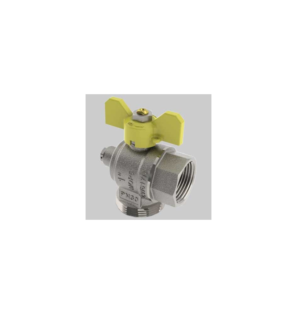 VALVOLA AD ANGOLO POST-CONTATORE CON PRESA - 1 x 1"1/4