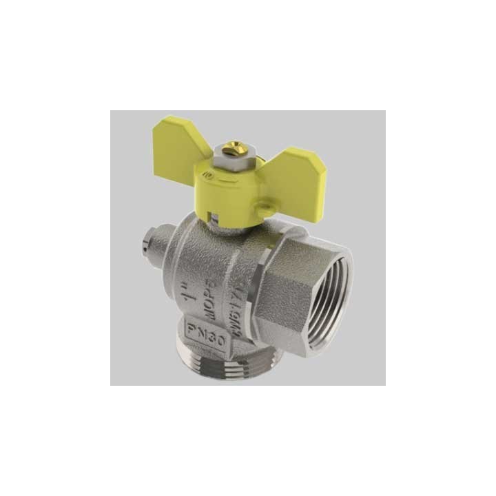VALVOLA AD ANGOLO POST-CONTATORE CON PRESA - 1 x 1"1/4