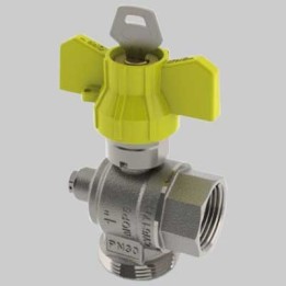 VALVOLA AD ANGOLO POST-CONTATORE CON PRESA E SICUREZZA - 3/4 x 1"1/4
