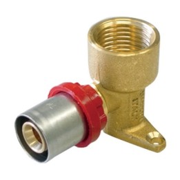 RACCORDO PRESS CURVO F CON FLANGIA COMPACT PER MULTISTRATO 16 X 2,0 -1/2"