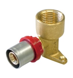 RACCORDO PRESS CURVO F CON FLANGIA COMPACT PER MULTISTRATO 20 X 2,0 -1/2"