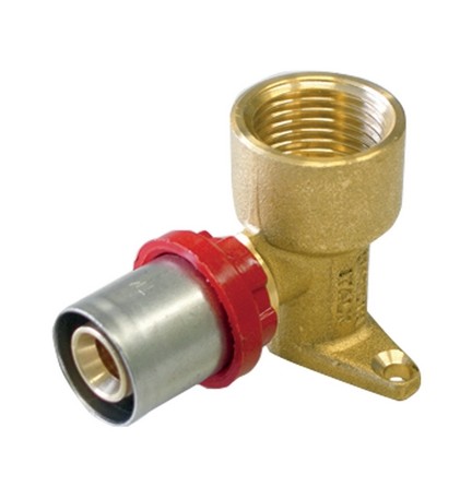 RACCORDO PRESS CURVO F CON FLANGIA COMPACT PER MULTISTRATO 20 X 2,0 -1/2"