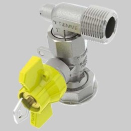 VALVOLA A SFERA POST-CONTATORE AD ANGOLO CON CHIAVE COLLEGAMENTO DIRETTO AL CONTATORE - 1" x 1"1/4