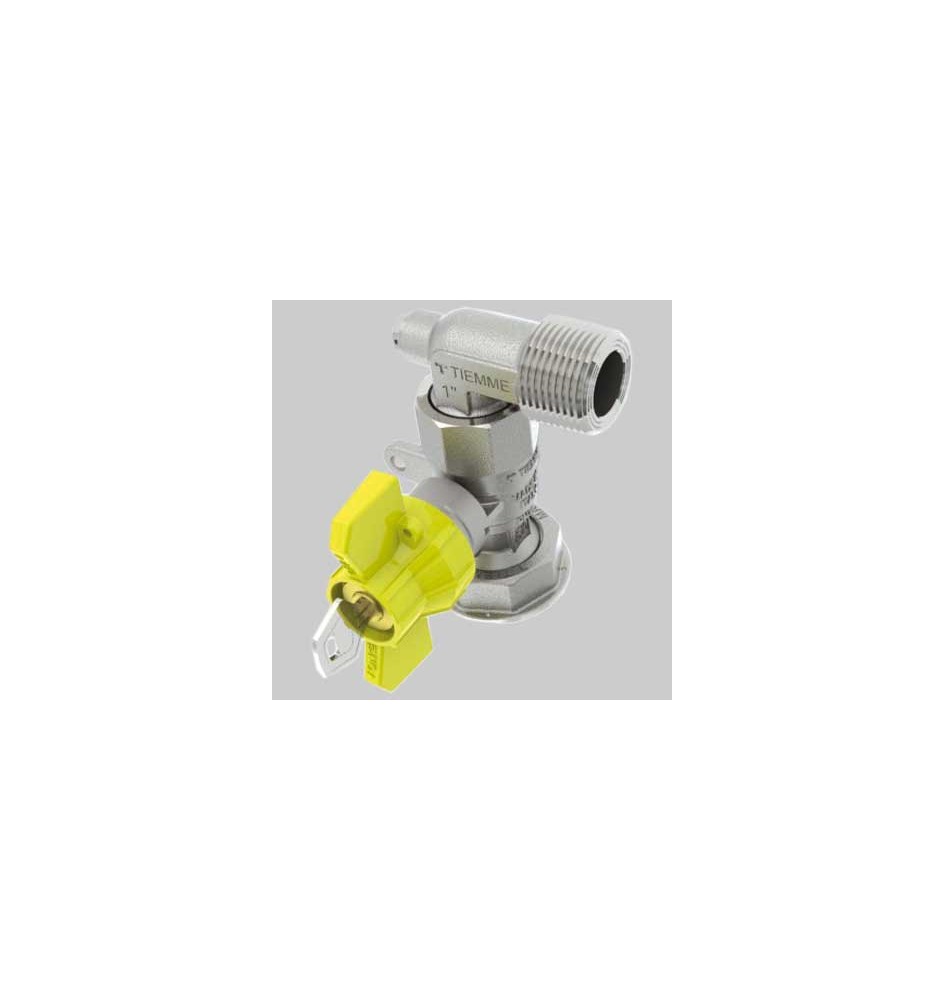 VALVOLA A SFERA POST-CONTATORE AD ANGOLO CON CHIAVE COLLEGAMENTO DIRETTO AL CONTATORE - 1" x 1"1/4
