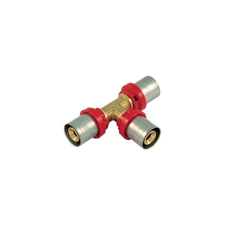 RACCORDO PRESS A T COMPACT PER MULTISTRATO 16 x 2,0 - 16 x 2,0 - 16 x 2,0