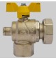 Valvola gas a sfera F/F ad angolo con presa pressione dado girevole farfalla Alluminio - 3/4 X 1" G