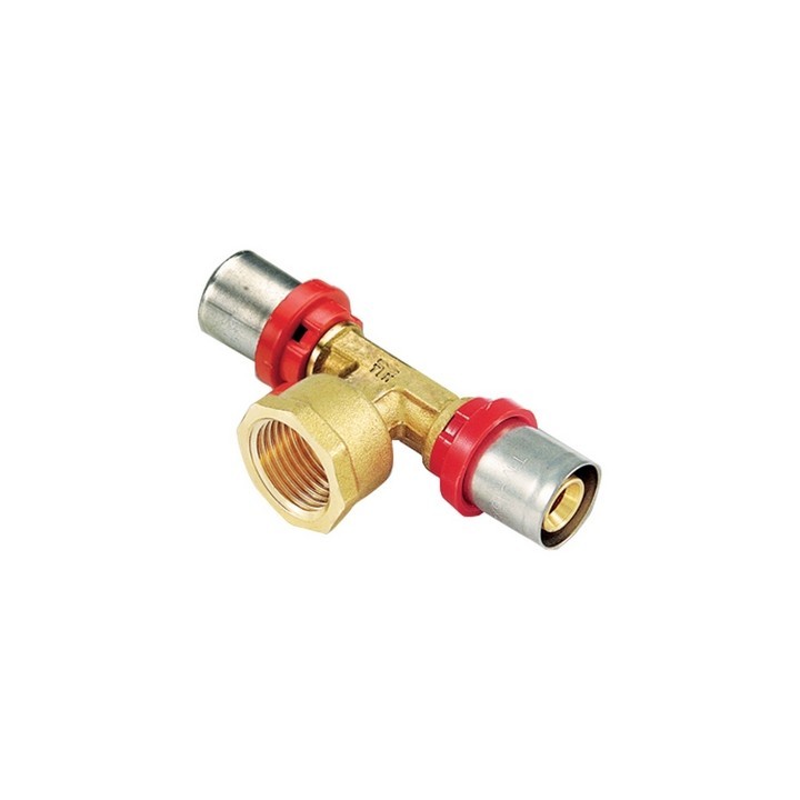 RACCORDO PRESS A T FEMMINA COMPACT PER MULTISTRATO 16 x 2,0 - 1/2" - 16 x 2,0