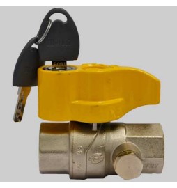 VALVOLA A SFERA DIRITTA CON PRESA PRESSIONE E CHIAVE - 3/4 F x 3/4 F