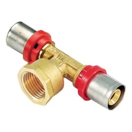 RACCORDO PRESS A T FEMMINA COMPACT PER MULTISTRATO 26 x 3,0 - 3/4" - 26 x 3,0