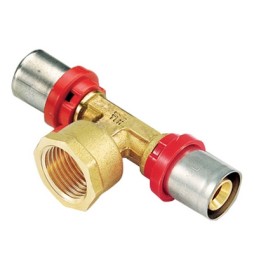 RACCORDO PRESS A T FEMMINA COMPACT PER MULTISTRATO 26 x 3,0 - 3/4" - 26 x 3,0