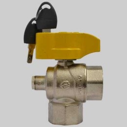 VALVOLA A SFERA SQUADRA CON PRESA PRESSIONE E CHIAVE - 1" F x 1" F
