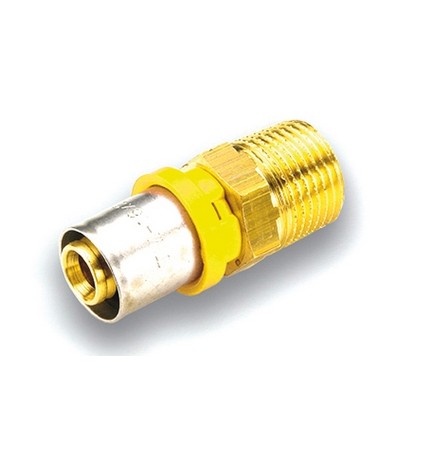 RACCORDO PER MULTISTRATO GAS DIRITTO MASCHIO 20 x 1/2"