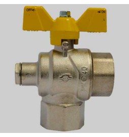 VALVOLA A SFERA SQUADRA CON PRESA PRESSIONE - 1" F x 1" F