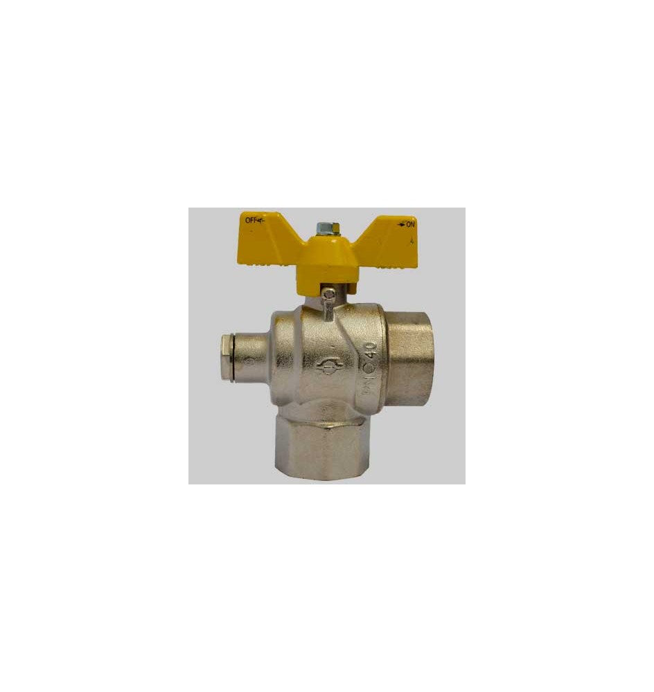 VALVOLA A SFERA SQUADRA CON PRESA PRESSIONE - 1" F x 1" F
