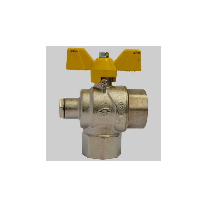 VALVOLA A SFERA SQUADRA CON PRESA PRESSIONE - 1" F x 1" F