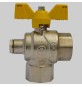 VALVOLA A SFERA SQUADRA CON PRESA PRESSIONE - 1" F x 1" F