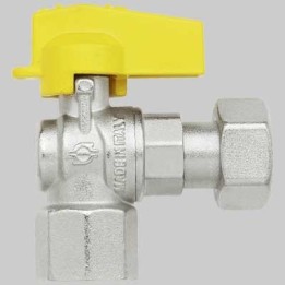 RUBINETTO A SQUADRO FEMMINA CON DADO GIREVOLE - 1/2 x 1/2 G