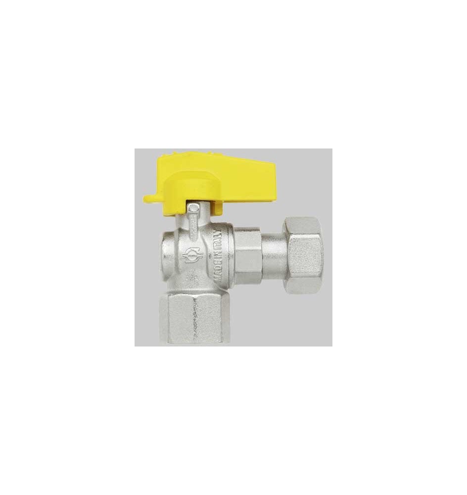 RUBINETTO A SQUADRO FEMMINA CON DADO GIREVOLE - 1/2 x 1/2 G
