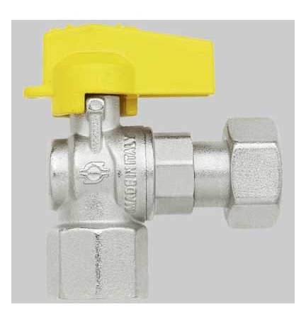 RUBINETTO A SQUADRO FEMMINA CON DADO GIREVOLE - 1/2 x 1/2 G