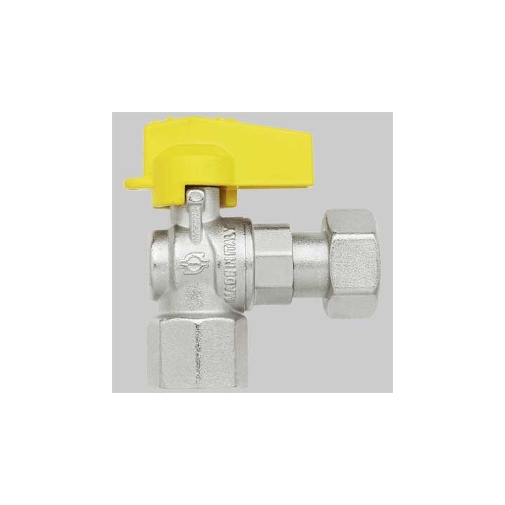 RUBINETTO A SQUADRO FEMMINA CON DADO GIREVOLE - 1/2 x 3/4 G