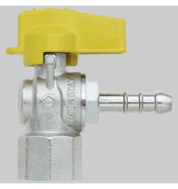 RUBINETTO A SQUADRO GAS FEMMINA PORTA GOMMA - 1/2 x 14