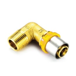 RACCORDO PER MULTISTRATO GAS CURVO MASCHIO 16 x 1/2"