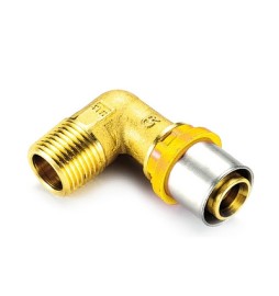 RACCORDO PER MULTISTRATO GAS CURVO MASCHIO 16 x 1/2"