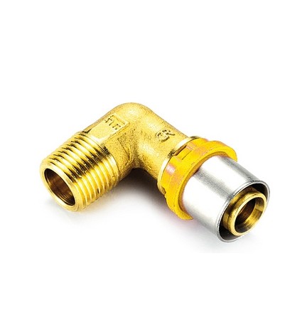 RACCORDO PER MULTISTRATO GAS CURVO MASCHIO 16 x 1/2"