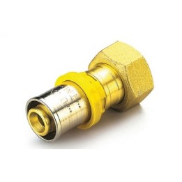 RACCORDO PER MULTISTRATO GAS DIRITTO CON GIRELLO E GUARNIZIONE PIANA 26 x 1"