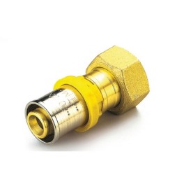 RACCORDO PER MULTISTRATO GAS DIRITTO CON GIRELLO E GUARNIZIONE PIANA 26 x 1"