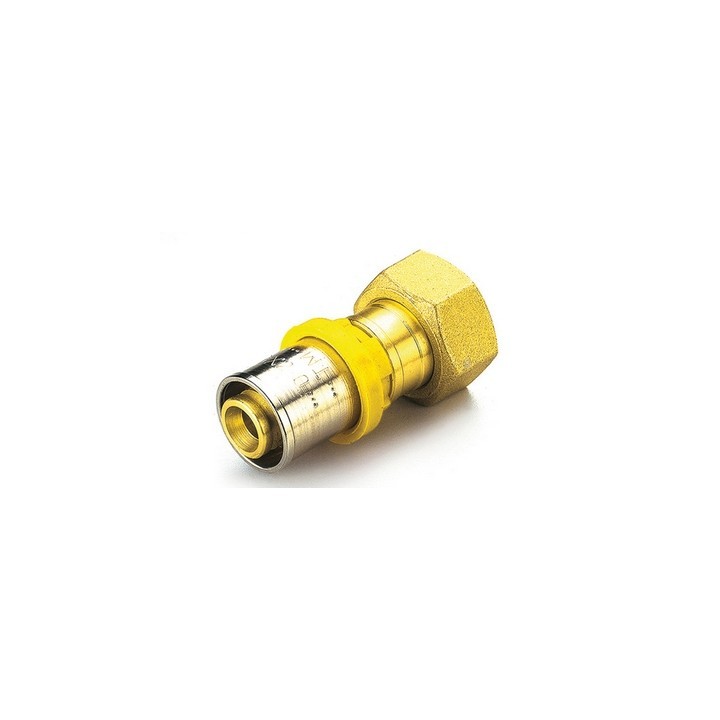 RACCORDO PER MULTISTRATO GAS DIRITTO CON GIRELLO E GUARNIZIONE PIANA 26 x 1"