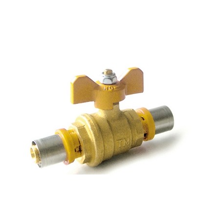 VALVOLA A SFERA PER MULTISTRATO GAS CON LEVA FARFALLA Diam. 20