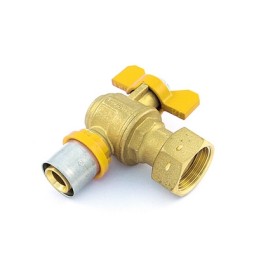 VALVOLA A SFERA PER MULTISTRATO GAS A SQUADRA CON LEVA E GIRELLO FOLLE 20 x 3/4"