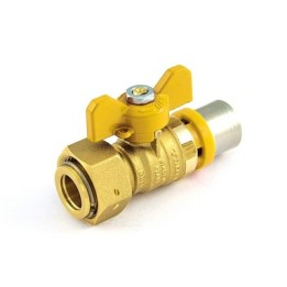 VALVOLA A SFERA PER MULTISTRATO GAS DIRITTA CON LEVA A FARFALLA 20 x 3/4"
