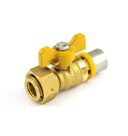 VALVOLA A SFERA PER MULTISTRATO GAS DIRITTA CON LEVA A FARFALLA 20 x 3/4"