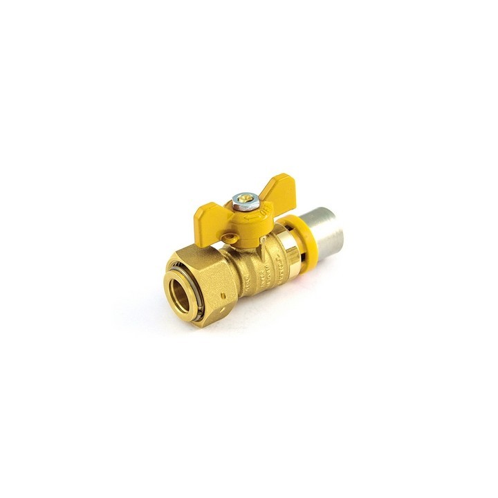 VALVOLA A SFERA PER MULTISTRATO GAS DIRITTA CON LEVA A FARFALLA 20 x 3/4"