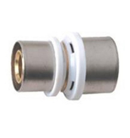 RACCORDO DIRITTO DOPPIO RIDOTTO IBP A PRESSARE PER MULTISTRATO Diam. 20x16