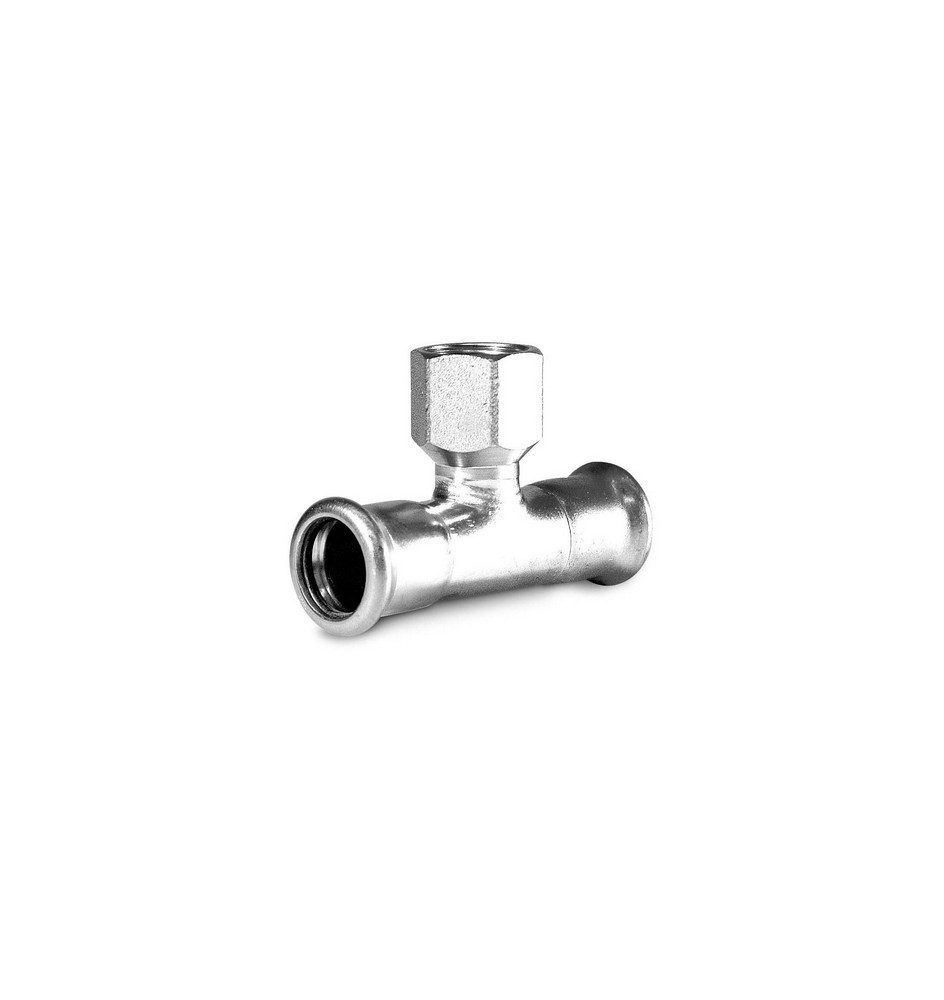 TI CON DERIVAZIONE FILETTO F A PRESSARE IN ACCIAIO CARBONIO 1/2 x 54